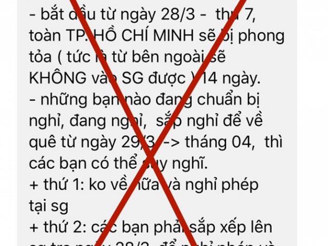 Thông tin bịa đặt “TP.HCM phong tỏa 14 ngày”: Đã xác định 18 tài khoản mạng xã hội