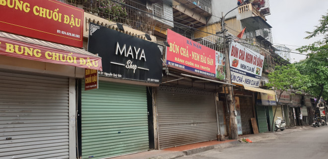 Sáng ngày 27/3, các quán ăn trên địa bàn phường Thanh Xuân Bắc, quận Thanh Xuân Đóng cửa