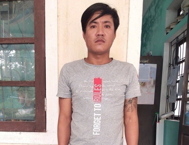 Đối tượng Lê Đình Văn tại cơ quan công an