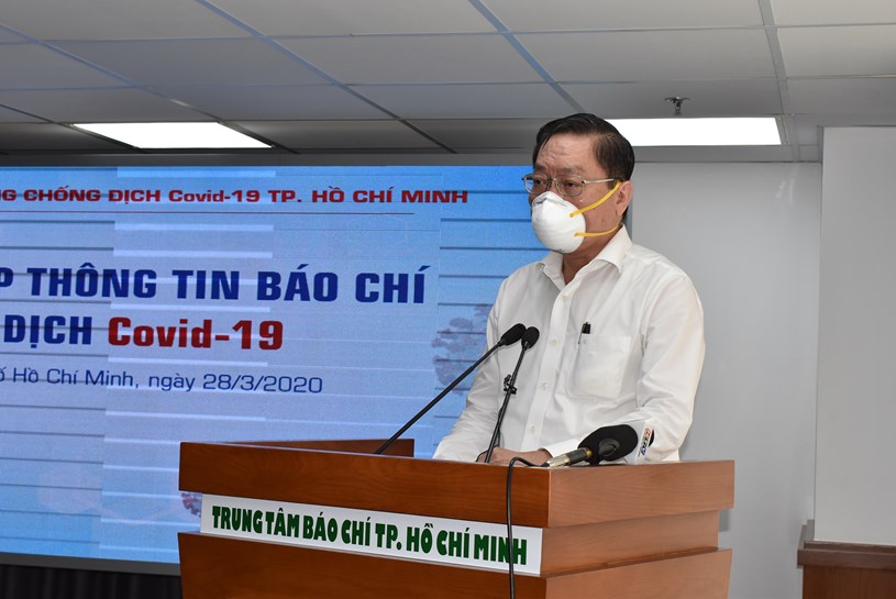 Ông Nguyễn Tấn Bỉnh - Phó Ban Chỉ đạo phòng chống dịch Covid-19 tại TP.HCM, Giám đốc Sở Y tế Thành phố thông tin về tình hình dịch bệnh.