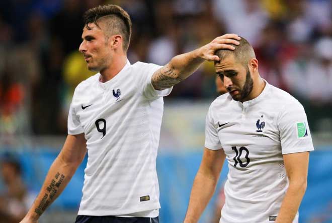 Giroud và Benzema thời còn chung chiến tuyến