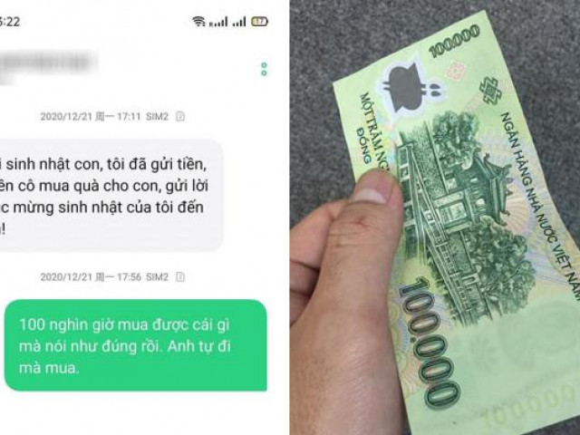 Bạn trẻ - Cuộc sống - Sinh nhật con gái, chồng cũ gửi đúng 100 nghìn đồng mua quà, vợ đáp trả cực "ngầu"