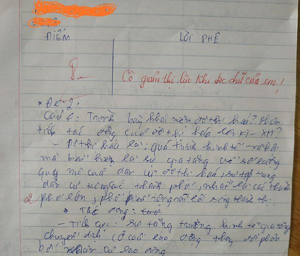 Làm bài kiểm tra chữ xấu hơn gà bới, cô giáo phê một câu "cực gắt" khiến học sinh xấu hổ - 2