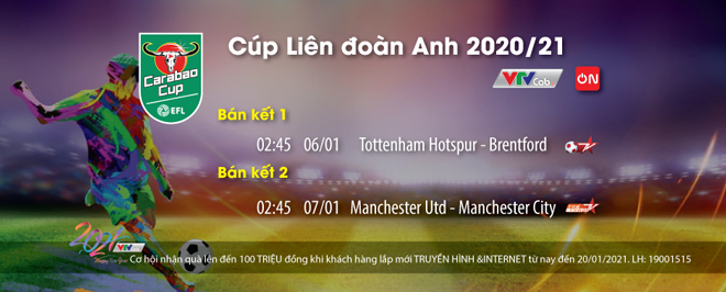 Lịch thi đấu bán kết Cúp Liên Đoàn Anh 2020/2021: Man Utd đấu Man City, Tottenham gặp Brentford - 1