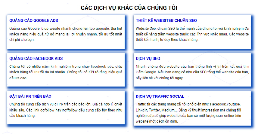 Một số dịch vụ hữu ích khác của SHOP BACKLINK