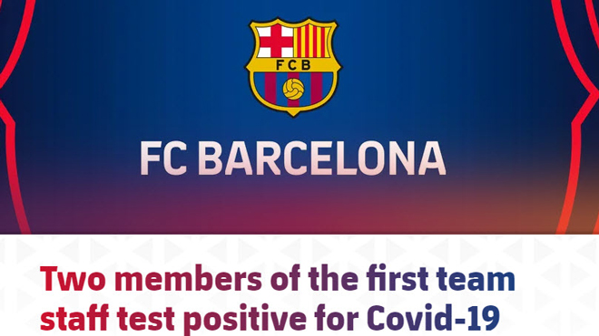 Barcelona xác nhận 2 thành viên trong ban huấn luyện dương tính với Covid-19