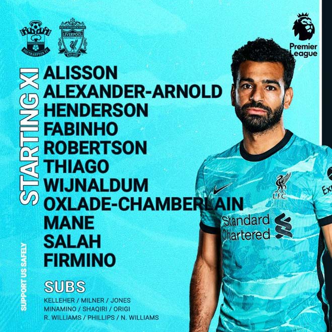 Trực tiếp bóng đá Southampton - Liverpool: Thiago và Oxlade-Chamberlain đá chính - 10