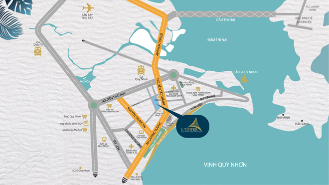 I – Tower Quy Nhơn sở hữu vị trí “đất vàng” giữa trung tâm thành phố biển Quy Nhơn.