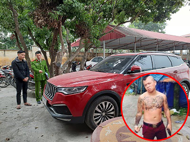 Chiếc xe của Dương Minh Tuyền bị bắn trúng khi đỗ gần quán karaoke