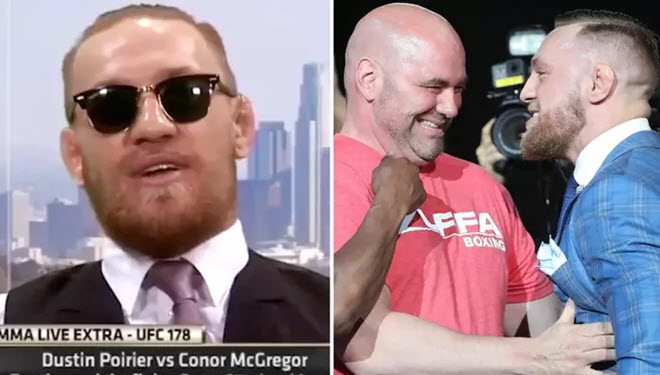 McGregor (trái)&nbsp;dám "nói cứng" với "Bố già" UFC khi mới 16 tuổi