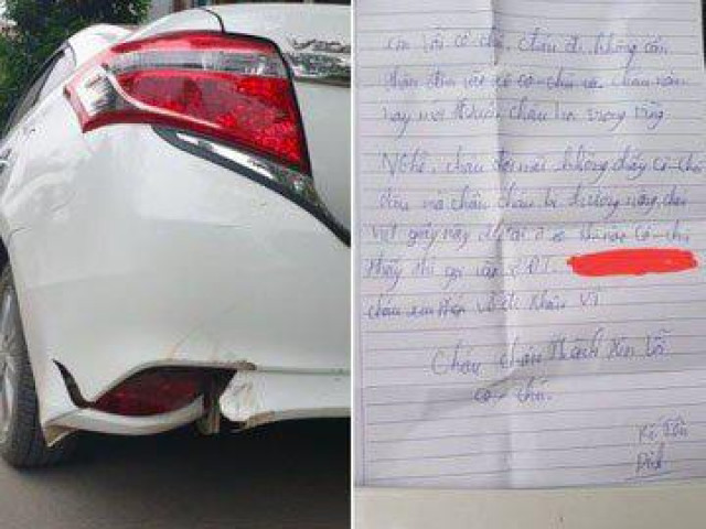 Bạn trẻ - Cuộc sống - Lỡ đâm trúng ô tô đậu ven đường, nam sinh để lại lời nhắn khiến ai cũng "yêu thương"