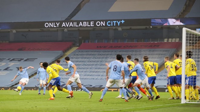 Trực tiếp bóng đá Man City - Brighton: Sterling đá hỏng phạt đền (Hết giờ) - 12