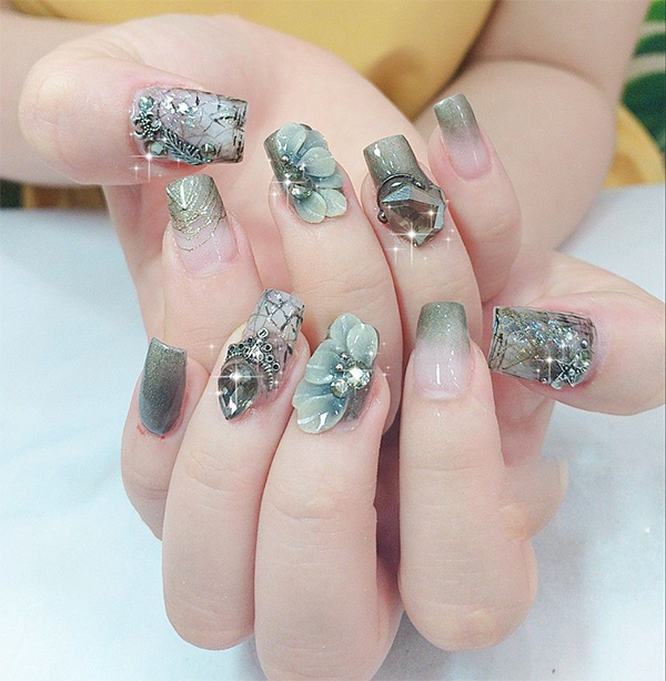 Hướng dẫn đắp bột tạo kiểu form móng nhọn dài | Ly Đặng Nails - YouTube