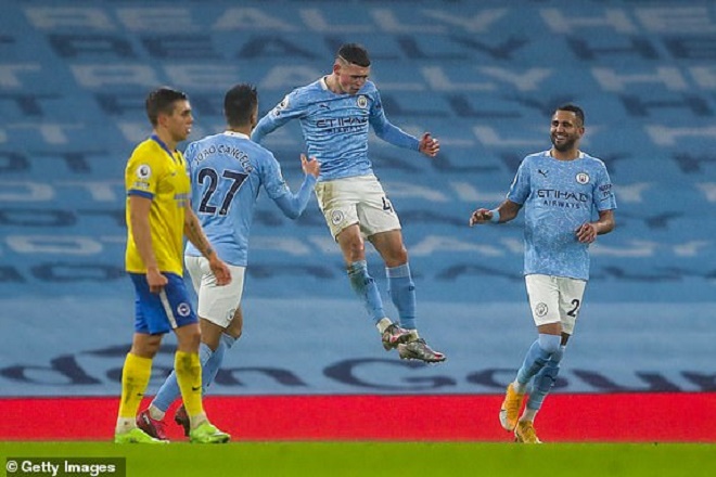 Trực tiếp bóng đá Man City - Brighton: Sterling đá hỏng phạt đền (Hết giờ) - 14
