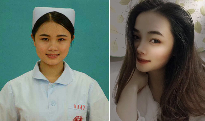 Nữ y tá Li Fengping là một cô gái xinh đẹp.