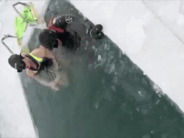 Media - Người phụ nữ phá kỉ lục bơi dưới lớp băng ở hồ sâu nhất thế giới