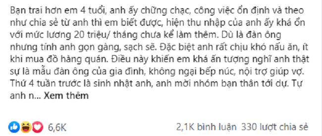 Đi chợ chung cùng bạn trai lương tháng 20 triệu, cô gái muốn "bỏ của chạy lấy người" - 1