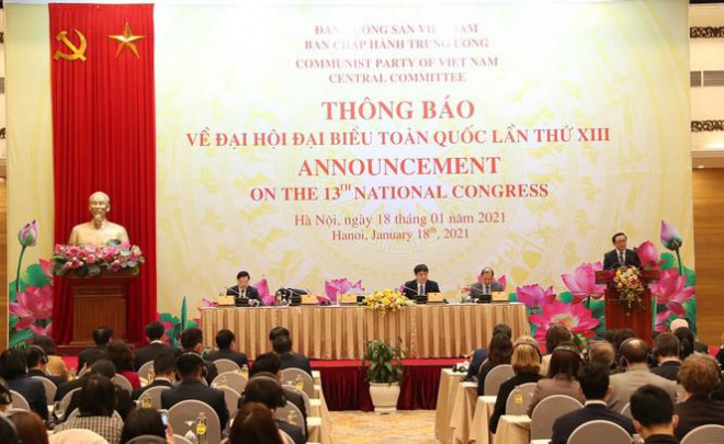 Các đại biểu dự Cuộc họp thông báo về Đại hội đại biểu toàn quốc lần thứ XIII (ảnh Như Ý)