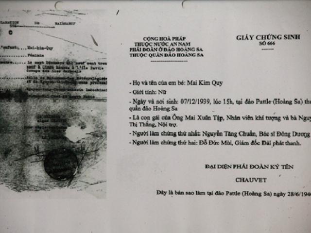 Tin tức trong ngày - Tin tức 24h qua: Giấy chứng sinh của em bé đầu tiên ra đời ở Hoàng Sa năm 1939