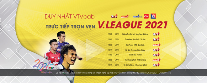 Lịch thi đấu giải bóng đá vô địch quốc gia V-League 2021 mới nhất vòng 2 - 1