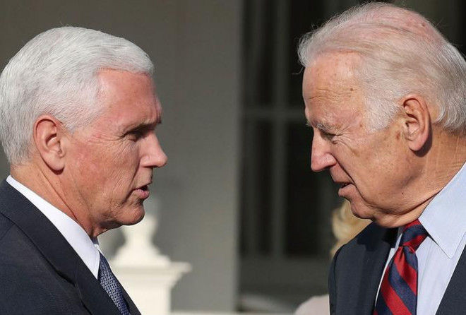 Ông Mike Pence (trái) và ông Joe Biden (phải). Ảnh: Getty