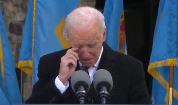 Tổng thống đắc cử Joe Biden xúc động khi phát biểu tại bang Delaware. Ảnh: Sky News