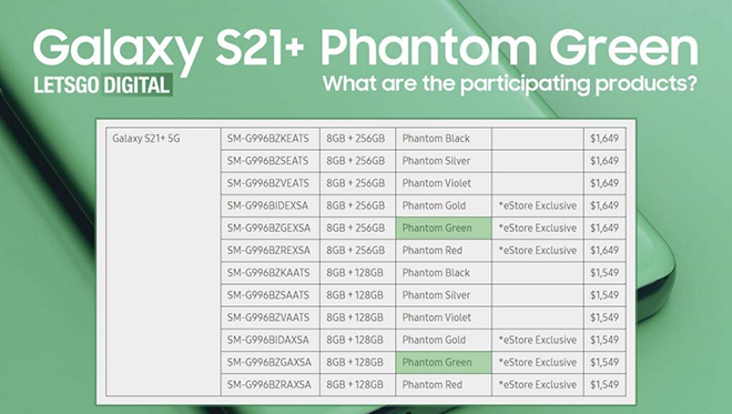 Galaxy S21+ có thêm bản Green Phantom cho fan xanh lá - 3