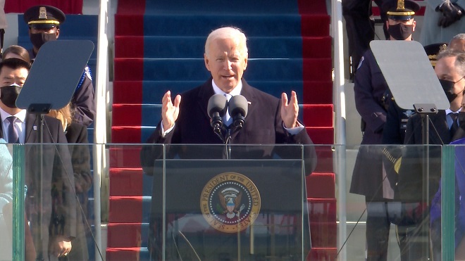 Ông Biden phát biểu sau khi tuyên thệ nhậm chức.
