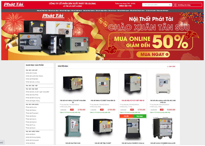 Website Két sắt Phát Tài chuyên cung cấp những sản phẩm két sắt chính hãng