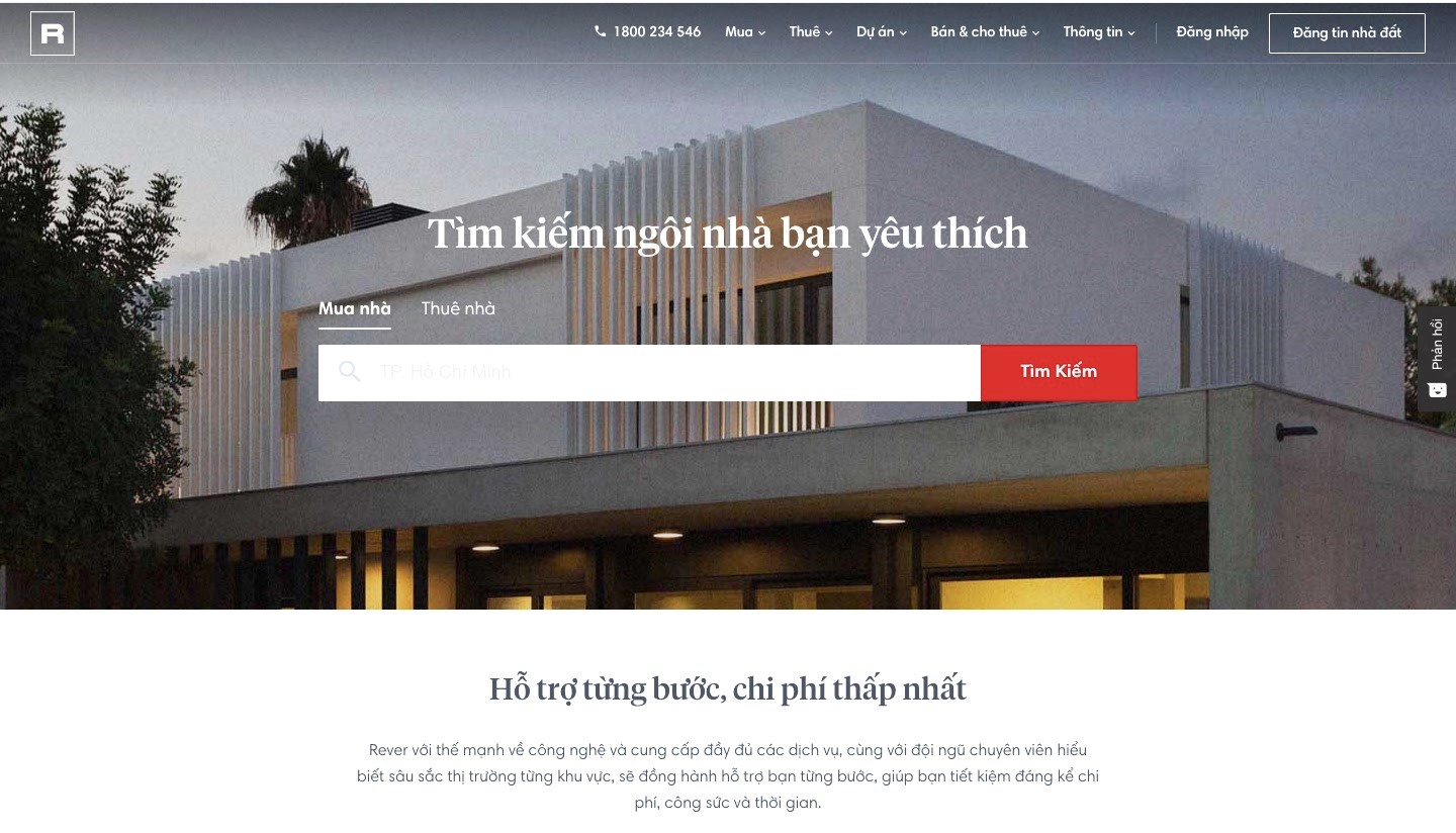 Giao diện website Rever.vn
