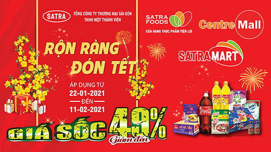 Hệ thống bán lẻ SATRA khuyến mãi tới 50% dịp Tết Tân Sửu 2021 - 2