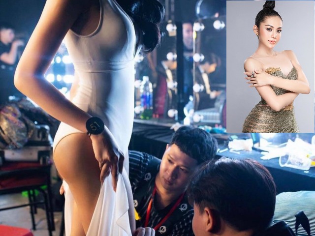 Thời trang - "Mỹ nữ Trấn Thành muốn nuôi" được đồng nghiệp nam bao vây, chăm sóc váy áo ở hậu trường