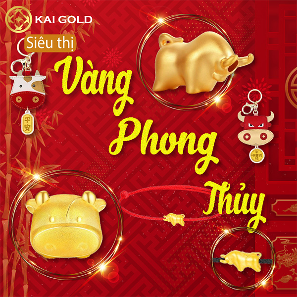 Trâu vàng phong thủy Kaigold
