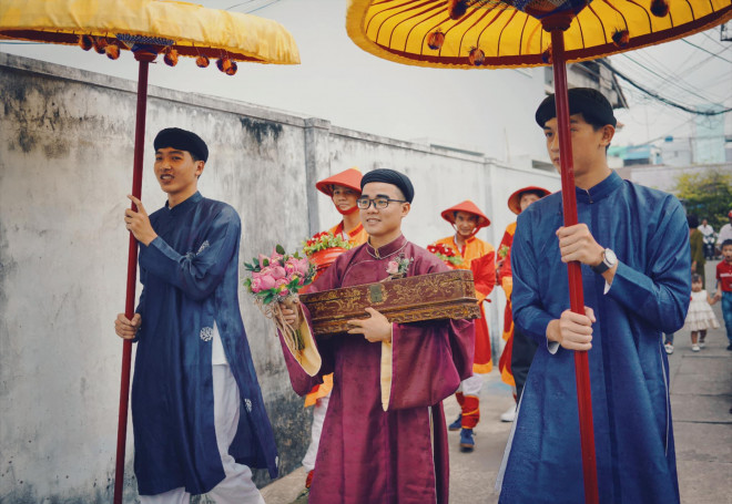 Cô dâu, chú rể mặc cổ phục triều Nguyễn trong ngày cưới gây ấn tượng - 7