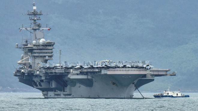 Tàu sân bay USS Theodore Roosevelt của Mỹ. Ảnh: Reuters