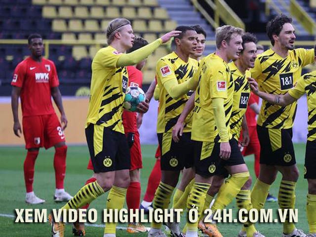Bóng đá - Video Dortmund - Augsburg: "Vết đen" Haaland, ngược dòng mãn nhãn