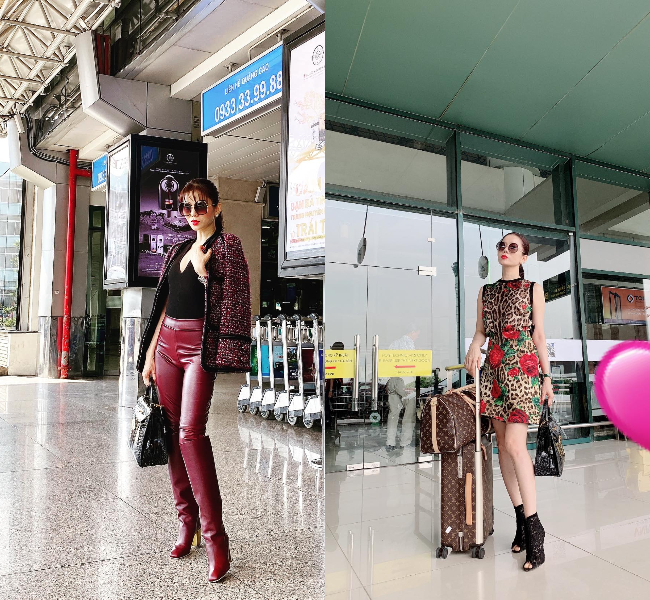Được mệnh danh là “nữ đại gia” của Vbiz, mỗi lần ra sân bay Lệ Quyên lại khiến người xung quanh ngưỡng mộ về những món đồ thuộc các hãng thời trang hàng đầu thế giới.
