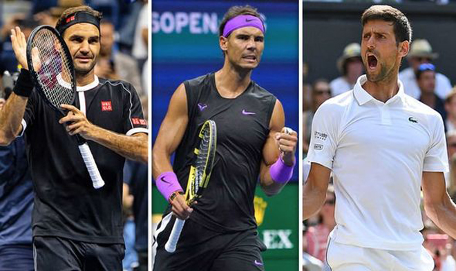 Liệu Nadal (giữa) có vượt qua Djokovic (phải) để lấy ngôi số 1 thế giới trước ngày 8/3?