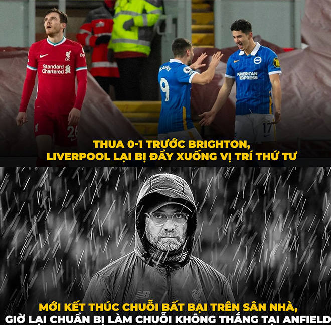 Liverpool thua sốc tụt xuống làm chú tư.