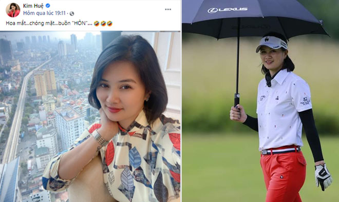 "Sống ảo" trên mạng xã hội hay chơi golf là những thú vui mới&nbsp;của Kim Huệ, bên cạnh niềm đam mê bóng chuyền&nbsp;
