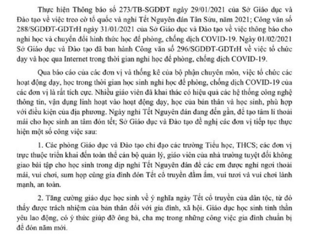 Giáo dục - du học - Bình Phước yêu cầu không giao bài tập cho học sinh dịp Tết