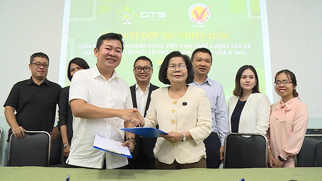 Liên minh DTS là đối tác chiến lược của Hội Doanh nghiệp Hàng Việt nam Chất lượng cao với nhiều chương trình hỗ trợ doanh nghiệp của Hội chuyển đổi số
