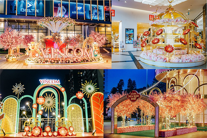 Các TTTM Vincom được trang hoàng rực rỡ, đem đến không khí Tết cho người dân