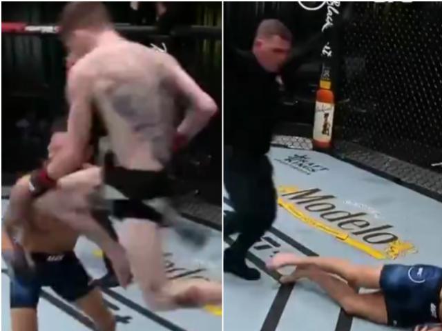 Thể thao - Cao thủ MMA tung đòn đấu gối bay, đối thủ "nằm ngủ" trong tư thế nghiêng