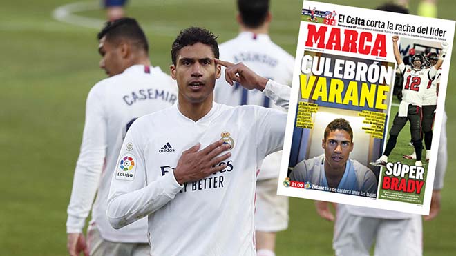 Tương lai của trung vệ Varane được đề cập ở trang nhất ấn bản in của tờ Marca