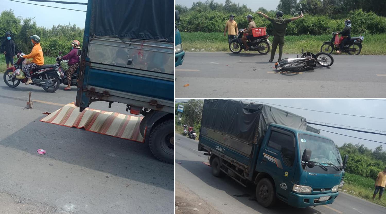 Hiện trường vụ tai nạn ở huyện Củ Chi, TP.HCM khiến 1 người tử vong.