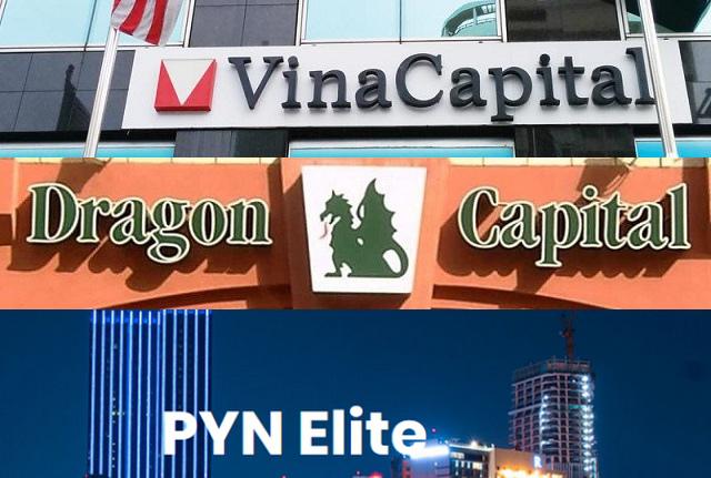 3 quỹ đầu tư hàng đầu đang hoạt động tại Việt Nam, bao gồm VinaCapital, Dragon Capital và PYN Elite Fund. Đồ họa: TV