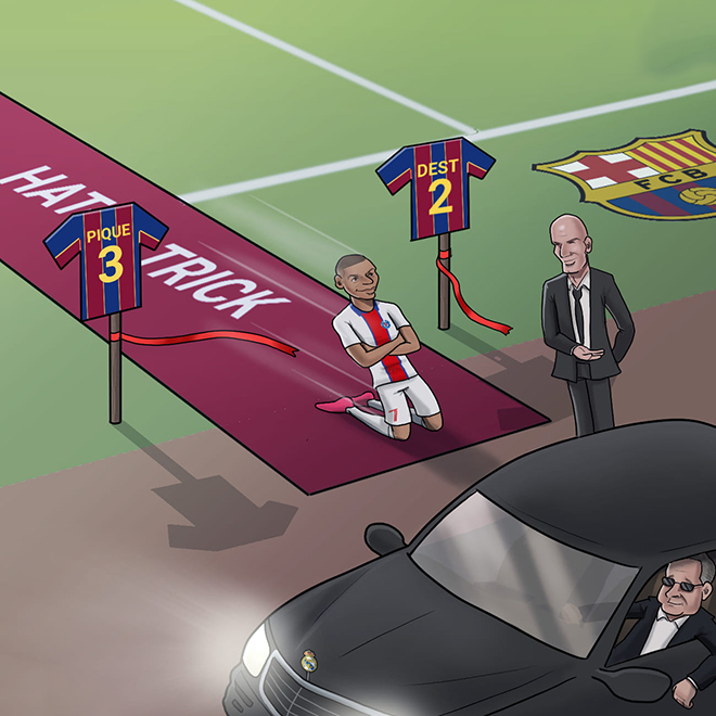 Vùi dập Barca, Mbappe được Real trải thảm đỏ chào đón.