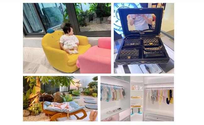 Cường Đô La không chỉ chuẩn bị một căn biệt thự lớn, phòng để đồ riêng cho con gái mà ngay khi Suchin mới ra đời, ông bố này đã sắm cho con gái bộ túi hiệu có giá lên tới gần 700 triệu đồng.
