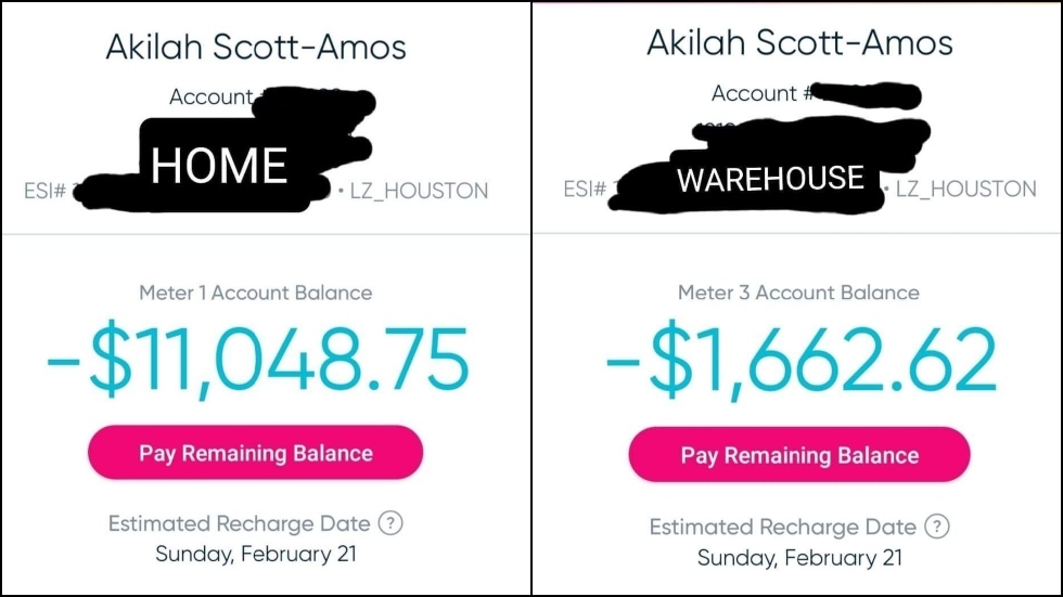 Scott-Amos nhận được hóa đơn lên tới 11.000 USD cho lượng điện sử dụng tại nhà riêng.